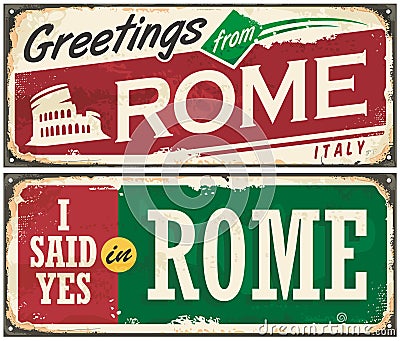 Rome postcards concept Vector Illustration