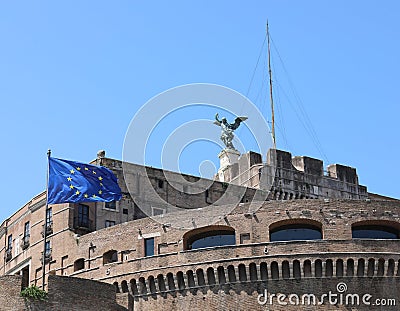 Rome, RM, Italy - August 16, 2020: Monument called Castel Saint Stock Photo