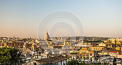 Rome skyline as seen from Pincio Italy Stock Photo