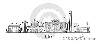 Rome skyline Italy city buildings vector Vector Illustration