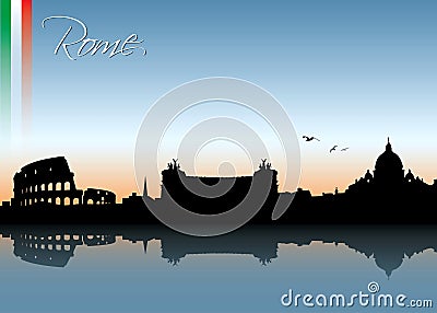 Rome skyline Vector Illustration