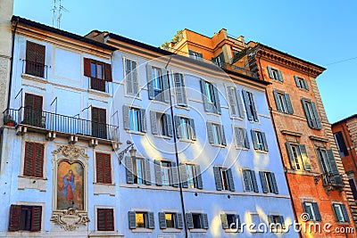 Rome streets in historic part of town Editorial Stock Photo