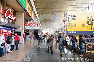 Rome Termini - a busy place in the city - train station Editorial Stock Photo