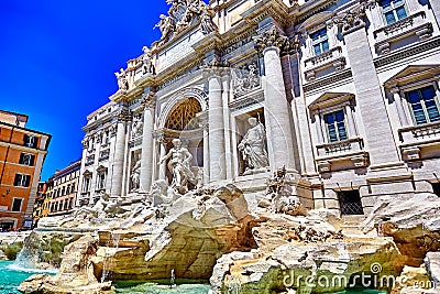 Rome Trevi Fountain, Fontana di Trevi in Rome, Italy Stock Photo