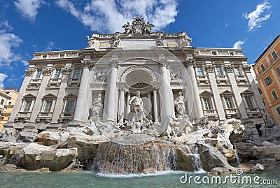 Rome Trevi Fountain sunny view Stock Photo