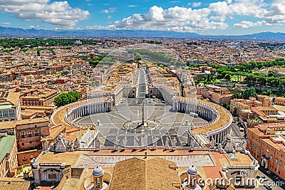 Rome Vatican Italy, high angle view city skyline Editorial Stock Photo