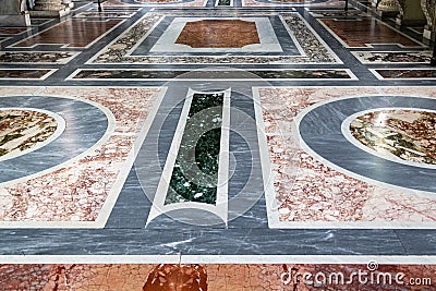 Marble mosaic floors in the Vatican Museums Editorial Stock Photo