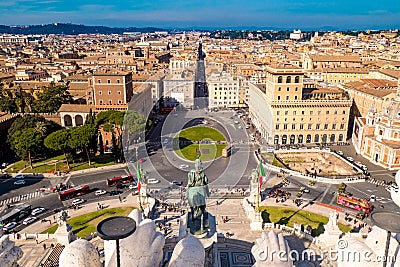 Rome Venice Plazza as seen from above Piazza Venezia Stock Photo