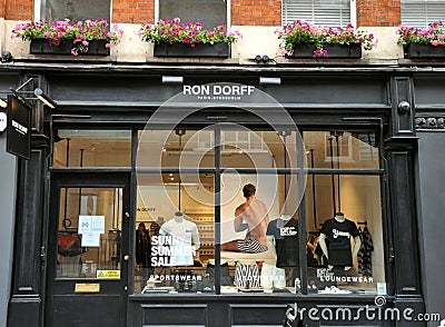 The Ron Dorff London flagship opened on Covent Gardenâ€™s menswear walk Earlham Street and is, a symphony of Sw Editorial Stock Photo