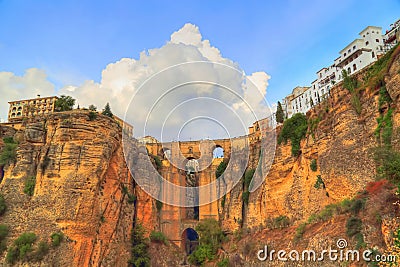 Ronda, Puente Nuevo Bridge Arch Stock Photo