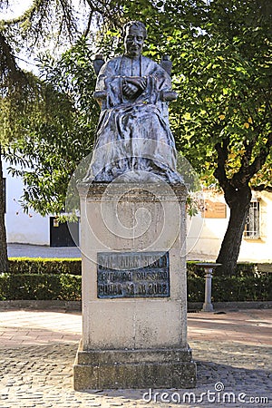 The Maria Commemorative San Juan Bosco statue in Ronda town Editorial Stock Photo
