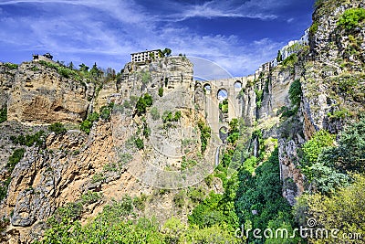 Ronda, Spain at Puento Nuevo Bridge Stock Photo