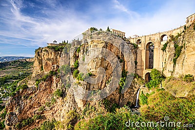 Ronda, Spain at Puento Nuevo Bridge Stock Photo