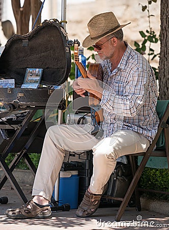 Ronda, Spain, Street Musician Editorial Stock Photo