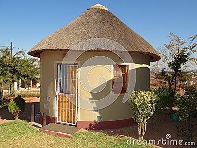 Rondavel Africa Hut in South Africa Stock Photo