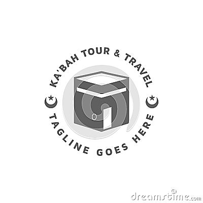 Ka`Ba Hajj Umrah Tour Travel Logo Design Vector Vector Illustration