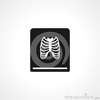 Rontgen, X-ray icon. broken ribs. X-ray icon Vector Illustration