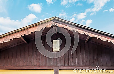 Roof Apex Wood Stock Photo