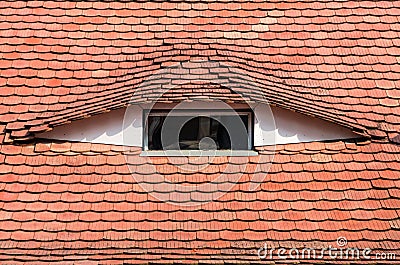 Roof architecture detail in Sibiu, Transylvania Stock Photo