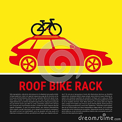Roof Bike Rack. Bicycle Rack Silhouette Illustration Vector Illustration