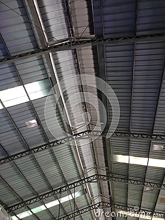 the roof of a building made of zinc and iron Stock Photo