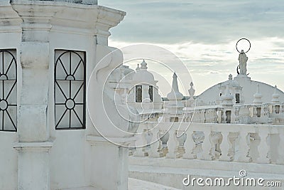 Roof of central church in Leon Stock Photo