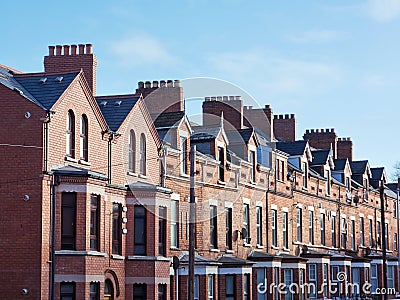 Roof and chimneys in Belfast Stock Photo