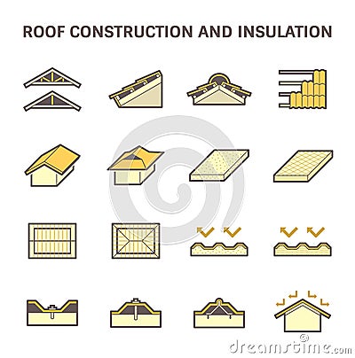 Roof construction icon Vector Illustration