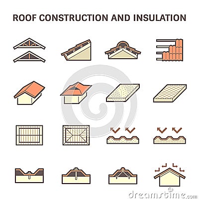 Roof construction icon Vector Illustration