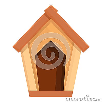 Roof dog kennel icon cartoon vector. Puppy house Vector Illustration