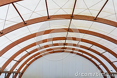 Roof Dome construction, canvas and metal sheet for event Stock Photo