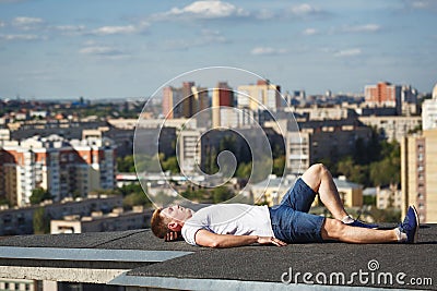 Roof at edge of roof Stock Photo