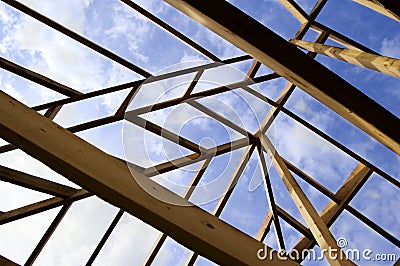 Roof Framing Home Construction Stock Photo