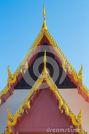 Roof gable in Thai Stock Photo