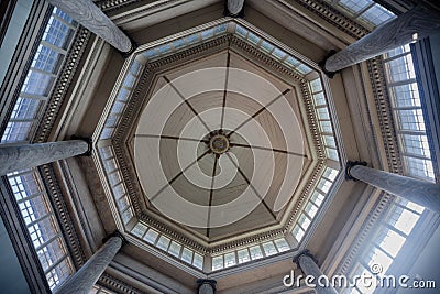 The roof in the Gustavianum building is the oldest building of Uppsala University. Uppsala. Sweden 08.2019 Editorial Stock Photo