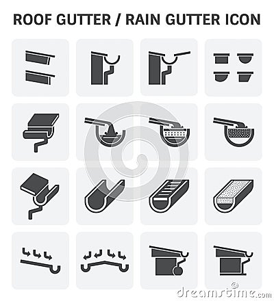 Roof Gutter Icon Vector Illustration