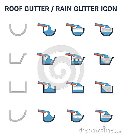 Roof gutter icon Stock Photo