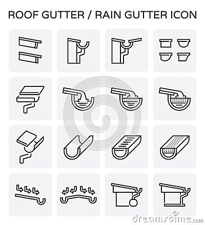 Roof gutter icon Vector Illustration