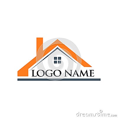Roof House and Logo Name Illustration Vector Illustration