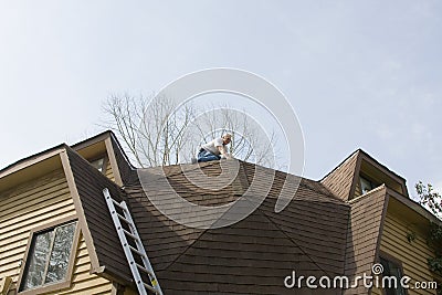 Roof inspector Stock Photo