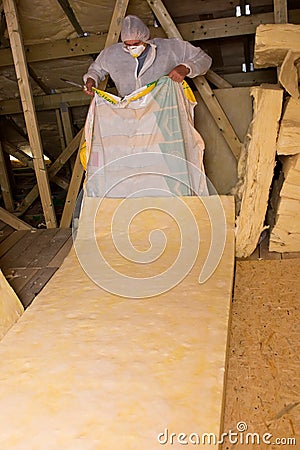 Roof insulation Stock Photo