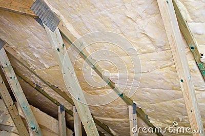 Roof insulation detail Stock Photo