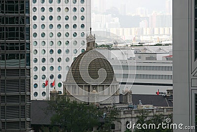 the roof of LegCo in Central, hong kong 18 sept 2004 Editorial Stock Photo