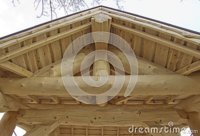 The roof of logs Stock Photo