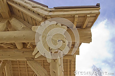 The roof of logs Stock Photo