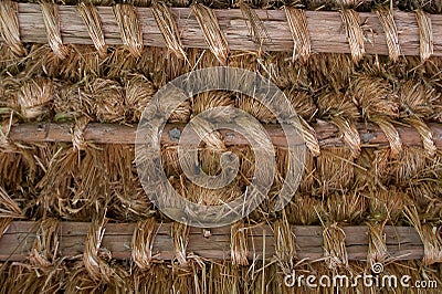 Roof made of straw Stock Photo