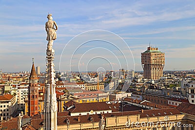 The roof of the Milan Cathedral Duomo di Milano Stock Photo