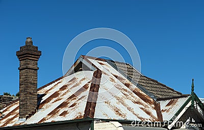 Roof rusty iron Stock Photo