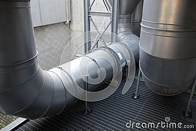 Roof pipelines steel Stock Photo