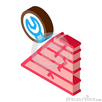 Roof repair isometric icon vector illustration Vector Illustration